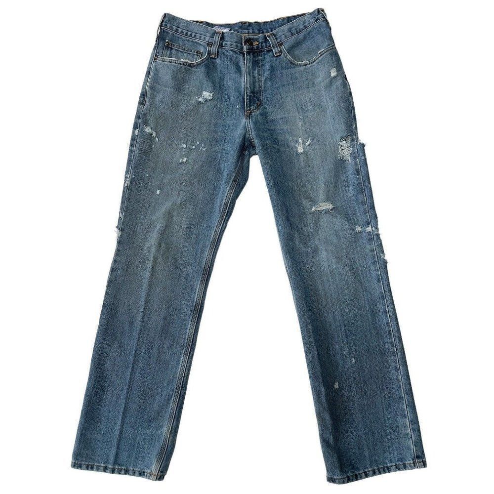 Vintage Women’s Carhartt mid rise distressed straight leg mid rise jeans size 33